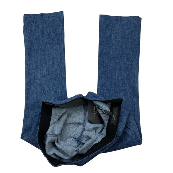 Rag And Bone Womens Hina Jean 2 Clean Ambra Blue Cropped Flare Leg High Rise - Picture 6 of 12